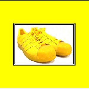 New Men's Yellow Adidas Superstar Athletic Fashionable Sneakers/Shoes